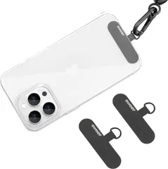 携帯ストラップホルダー 傷防止仕上げ ストラップホルダー 金属製タグパッチ 金属製 金属製 タグパッチ 超薄型 落下防止 0.2mm 軽量 薄型 2枚入り 携帯ストラップホルダー スマホストラップ 落下防止 [AooCare] 軽量