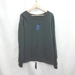 ◇ ⊇ COOOPER 花柄刺繍 長袖 スウェットトレーナー サイズM ブラック系 メンズ E  【1503060001219】のサムネイル