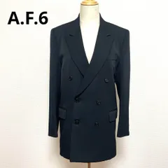 A.F.6 ダブルブレスト 黒 テーラードジャケット フォーマル ウール100％