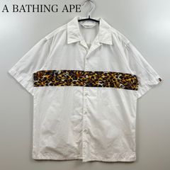 A BATHING APE迷彩チェック総柄パッチワーク半袖シャツ Sサイズ