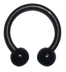 アクリルボディピアス サーキュラーバーベル 黒色 16G 内径 10mm ファーストピアス 眉 軟骨 リップ ボール 安い 可愛い