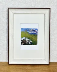 安部保画伯　作成　草原 (木に描いた絵画） 安部保画伯作成草原 (木に描いた絵画）