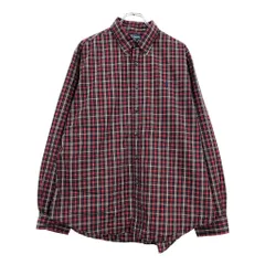 RALPH LAUREN ラルフローレン ボタンダウン 長袖シャツ タータンチェック レッド(メンズ XL)中古 古着 U6100