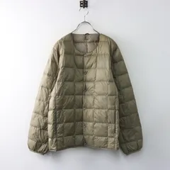 定番アイテム タイオン TAION 体温 スナップボタン クルーネック インナーダウンジャケット L ベージュ/アウター【2400014467901】