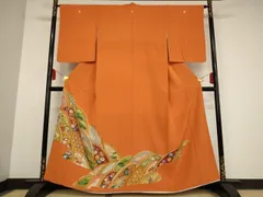 502mo44〇松本健一 色留袖 五つ紋 鈴乃屋取扱い 鳥 花 比翼付き〇美品 502mo44〇松本健一 色留袖 五つ紋 鈴乃屋取扱い 鳥 花 比翼付き