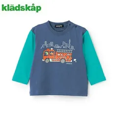 新品 kladskap クレードスコープ 2025年春夏 働く車 袖配色 長袖Tシャツ100cm110cm120cm キッズ こども服 ナルミヤインターナショナル