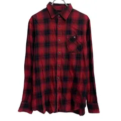BANANA REPUBLIC 長袖 チェックシャツ M レッド ブラック バナナリパブリック ボタン 胸ポケット 古着卸 アメリカ仕入 a701-5813