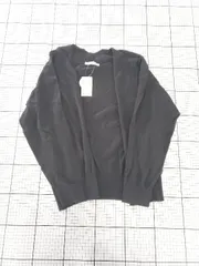 ◇ 未使用 Θ Lugnoncure ルノンキュール コットン100％ 長袖 カーディガン サイズF ブラック系 レディース E  【1509100081395】
