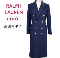 RALPH LAUREN ラルフローレン高級紫タグ　カシミヤ混ウールロングコート 0、S、7号 コート ウール ロング ロングコート ダブルブレスト M4H347