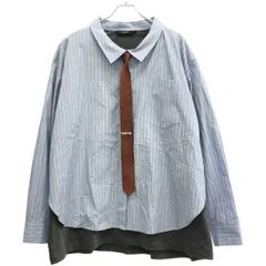 Pushbutton プッシュボタン 24AW Combi Shirt コンビネーションデザインシャツ PB2440210W ブルー Sのサムネイル