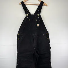 Carhartt ダブルニー ワークオーバーオール ブラック　ダック　W36 メキシコ製 carharttカーハート ダック地 ダブルニー
