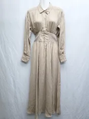 ◇ COCODEAL ココディール 長袖 ロング ワンピース サイズ1 ベージュ レディース P  【1408200008885】