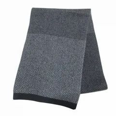 フェアファクスコレクティブ FAIRFAX COLLECTIVE 美品 カシミヤマフラー シェブロンストライプ グラデーション グレー系 X