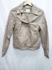 ◇ ⊇ AS KNOW AS アズノゥアズ 合成皮革 長袖 ライダースジャケット 表記なし ピンクベージュ系 レディース P  【1409090017063】