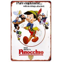【851】新品 レトロ ブリキ看板 ★ Pinocchio ★ ピノキオ ディズニー Disney アメリカン雑貨 ガレージ フェンス ヴィンテージ
