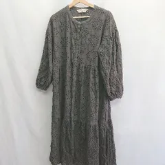 ◇ ⊇ CIAOPANIC TYPY チャオパニックティピー シアーホール 長袖 マキシ ワンピース サイズM グレー レディース E  【1410290002322】