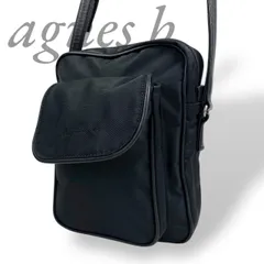【B3721】 agnes b. アニエスベー ショルダーバッグ ナイロン ファスナー マグネットボタン ブラック 斜めがけ