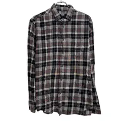 MERONA 長袖 チェックシャツ M グレー ブラック メロナ ボタンダウン 古着卸 アメリカ仕入 a612-6847