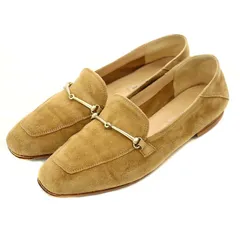 ファビオルスコーニ FABIO RUSCONI スエード ビットローファー ローヒール スクエアトゥ 36 23～23.5cm 茶 ブラウン /AT ■OS