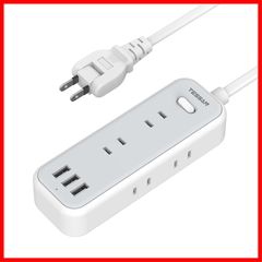 【特価商品】6個AC差込口 マルチタップ タコ足配線 3つUSB-Aポート テーブルタップ TESSAN 180°スイングプラグ たこあしコンセント 2m 一括スイッチ付き 延長コード コンセント 壁掛け/卓上に usb 電源タップ