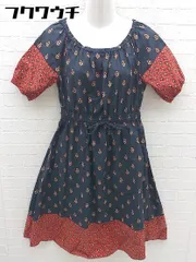 ◇ AZUL BY MOUSSY 総柄 オフショル ウエストゴム 五分袖 膝丈 ワンピース サイズS ブラック レッド ベージュ レディース 【中古】 【1101250010326】のサムネイル