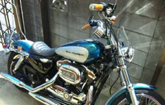 HD ハーレー XL1200C スポーツスター カスタム 取り付けバンド付き汎用ウインドスクリーン [WS-01] フォークマウントタイプ クリア/スモーク