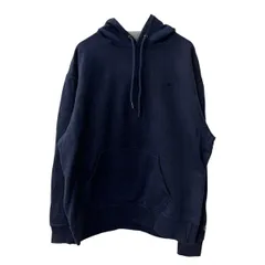 Champion ロゴスウェット パーカー L ネイビー チャンピオン フーディー プルオーバー ワンポイントロゴ 古着卸 アメリカ仕入 a709-5410