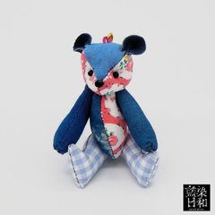 藍染テディベアストラップ
