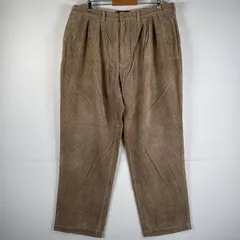 古着 ポロバイラルフローレン Polo by Ralph Lauren コーデュロイパンツ ポロコーズ テーパード ツータック ワンポイント 太畝 大きいサイズ w40 L32  ベージュ メンズ