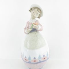 美品 LLADRO リヤドロ 6544「私の秘密」 TREASURES OF THE HEART 小物入れ 置物 陶器人形 SY9380S 