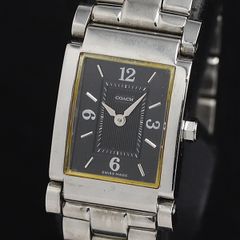 COACHクォーツ腕時計 ジャンク品☆スクエア型 黒 - メルカリ