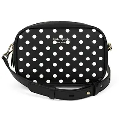 新品 ケイトスペード kate spade ショルダーバッグ ドット ミディアム カメラ バッグ ブラックマルチ