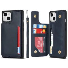 【在庫処分】ケース ケース アイフォン13 ケース縄掛け 6.1インチ 背面 手帳型 iPhone13 PUレザー IC カード収納 軽量 13 スタンド機能 ボタン磁気 多機能 iPhone iPhone 13 スマホケース 耐衝撃 滑り防止 Pelanty