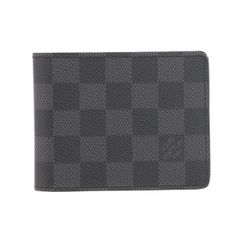 【中古】LOUIS VUITTON （ルイヴィトン） ﾎﾟﾙﾄﾌｫｲﾕ･ｽﾚﾝﾀﾞｰ 財布 二つ折り財布(小銭入無) damier graphite Black N63261 used:AB