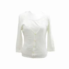 クミキョク 組曲 KUMIKYOKU 24SS アンサンブル カーディガン ニット カットソー 2 M 白 ホワイト /HD 0927