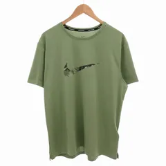 ナイキ NIKE 美品 DF UV マイラー ECMO DRI FIT Tシャツ カットソー ロゴ スウッシュ プリント 半袖 XL 緑 グリーン FN8517-386 /FF ■GY27