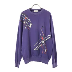 サンタフェ 日本製 プリント 長袖 トレーナー 48 パープル santa fe スウェット メンズ