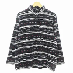 ポールスチュアート PAUL STUART 美品 フリース トレーナー プルオーバー 長袖 ボーダー M ネイビー 紺 0925のサムネイル