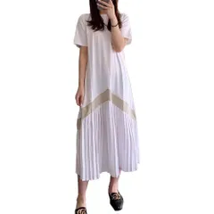 XL_ホワイト [H.U.A] ［エイチユーエー］ ワンピース 半袖マキシ丈 ゆったりワンピース ロング 大きいサイズ リゾート 夏 カワイイ マタニティワンピース ロングワンピース 大きめ おおきいサイズ タイト ロング デート マタニティ ユッタリ セクシ