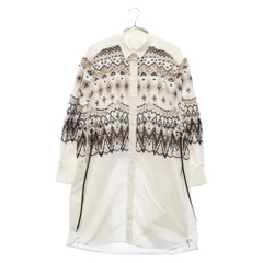 Sacai (サカイ) 19AW フェアアイル刺繍 サイドジップ シャツ ワンピース ホワイト 19-04738 レディースのサムネイル