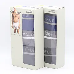 箱付 未使用 カルバンクライン Sサイズ メンズ ストレッチ ボクサーパンツ ブラック/グレー/ブルー 3枚組 2個セット 2000000 NSK MST