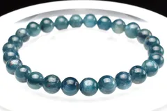【１点物】高品質天然色◇グリーンブルー ブルーグリーンカイヤナイト　7mm　ブレスレット パワーストーン 天然石 _U7514