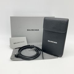 BALENCIAGA バレンシアガ CASH PHONE AND CARD HOLDER フォンケース カードホルダショルダーバッグ ポーチ レザー 640536 ブラック 黒【中古】Aランク　3_78
