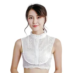 【新着商品】付け衿 レディース レイヤード つけえり つけ襟 肩かけ つけ衿 トップス 付け襟 レース ブラウス襟 カーディガン風 マフラー [§SEYIXU] ストール 重ね着 大人可愛い