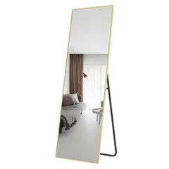 全身鏡  160cmx100cm  スタンドミラー 姿見鏡壁付けミラー　ゴールドしんむ‘s鏡