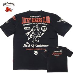 テッドマン 半袖Tシャツ ラッキー・バイカー・クラブ TEDMAN モーターサイクルTシャツ エフ商会 TDSS-571 ブラック 新品