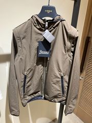 [46サイズ]HERNO Zip-Out Plaster Bomber Jacket in Military Green　メンズ　ジャケット　緑　グリーン