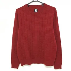 【美品】フットジョイ セーター ボルドー 凹凸編み ニット メンズ L ゴルフウェア FootJoy