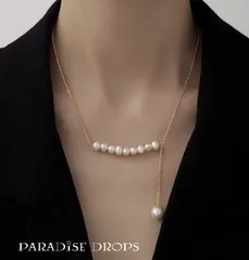 ヴィンテージ　バロックパール　真珠 K18　Yライン　ネックレス　ドロップ 大人