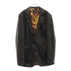 ISAMU KATAYAMA BACKLASH (イサムカタヤマバックラッシュ) GUIDI ベビーカーフ製品染めシングルレザージャケット 1636-04 ブラックのサムネイル